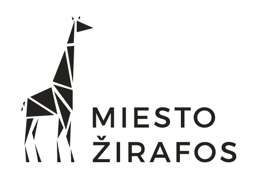 miesto zirafos logo juodai baltas